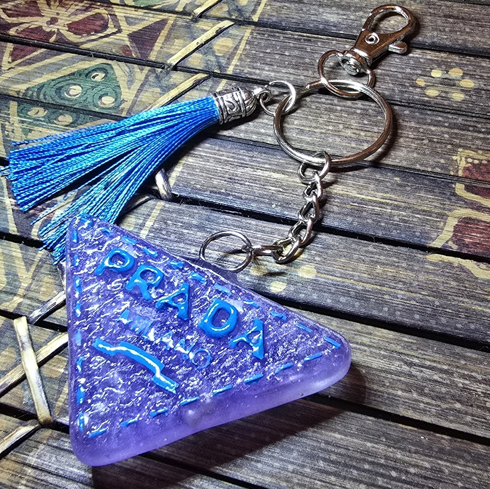 🆕️Prada Logo Purple and Blue Keychain Bunny Starling Custom